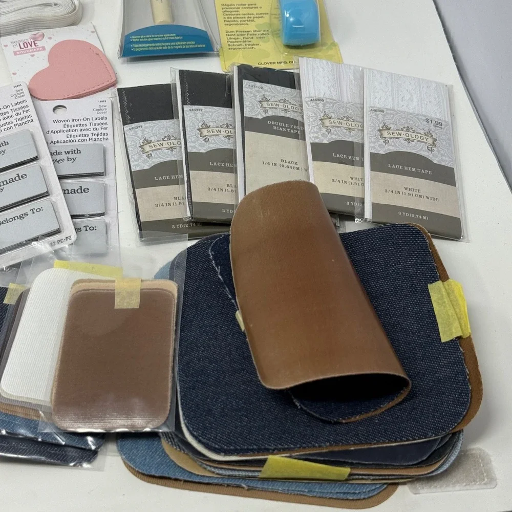 Lot of Simplicity Bondex Patches Dritz Labels‎ Clover Tools - Sewing Mending